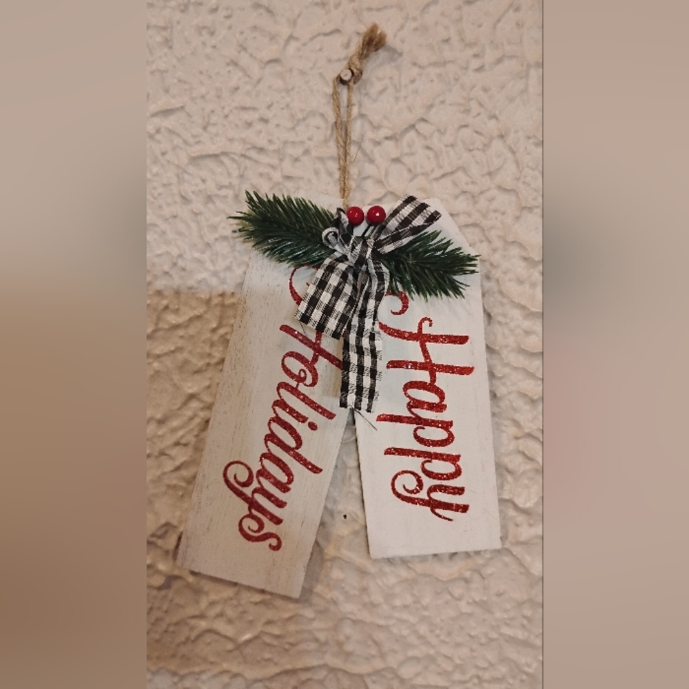 Vintage Hand-painted Wood Christmas Tree/Wall Ornament Decoration